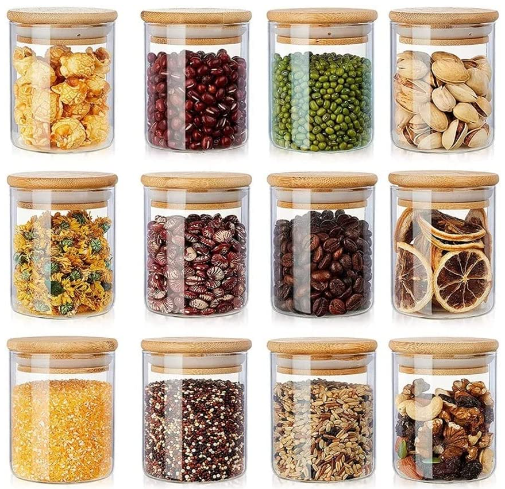 12 Pack Glass Jars Set