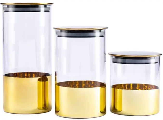 3pcs Glass Storage Jar with Lid