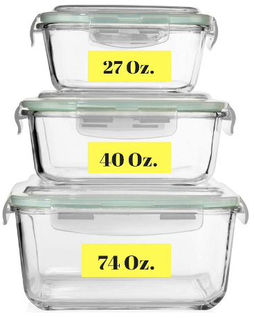 Extra Large Glass Food Storage Containers