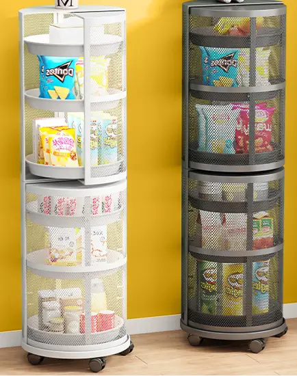 STYLIFING Rotating Rolling Storage Cart 6 Tier 360° Rotation