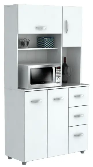 Inval America 4-Door Microwave Storage Cabinet