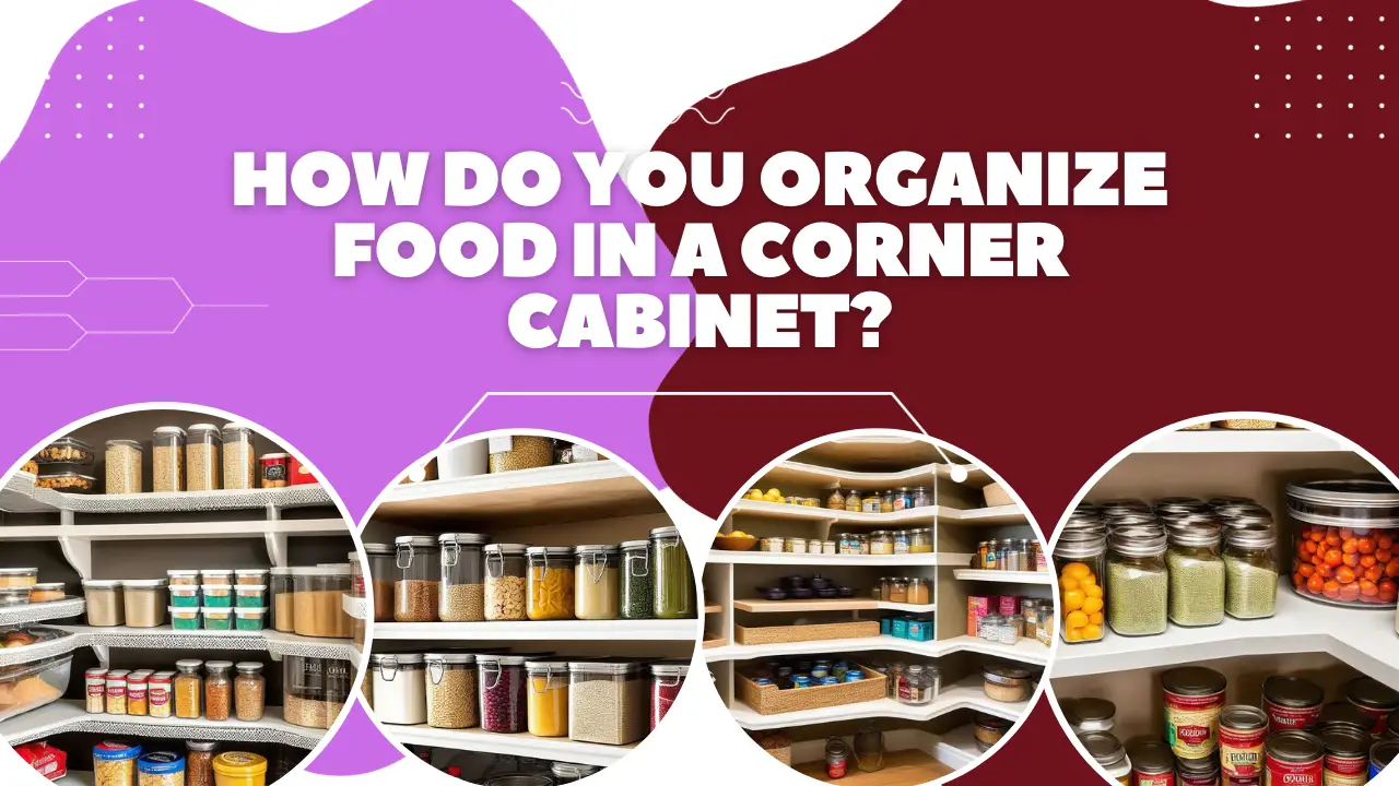 organize food in a corner cabinet