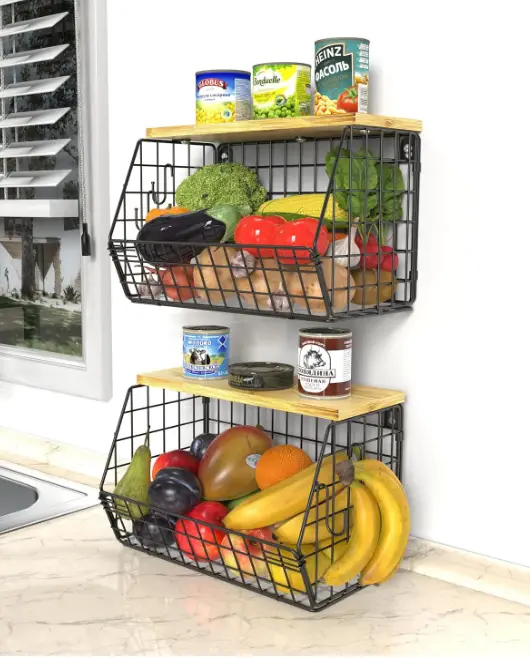 Hanging Fruit Baskets for Kitchen Fruit and Vegetable Storage
