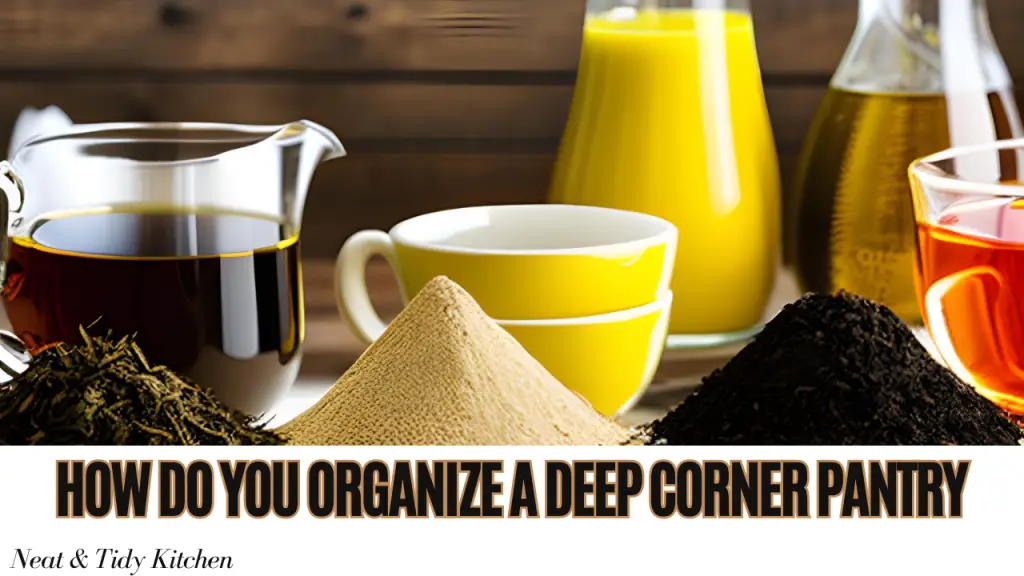 How do you organize a deep corner pantry
