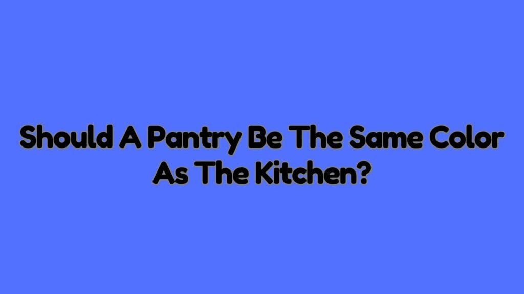 Should A Pantry Be The Same Color As The Kitchen