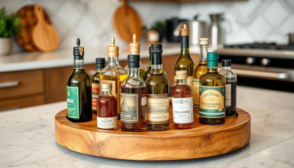 Acacia Wood Lazy Susan for pantry organization Acacia Wood Lazy Susan for pantry organization