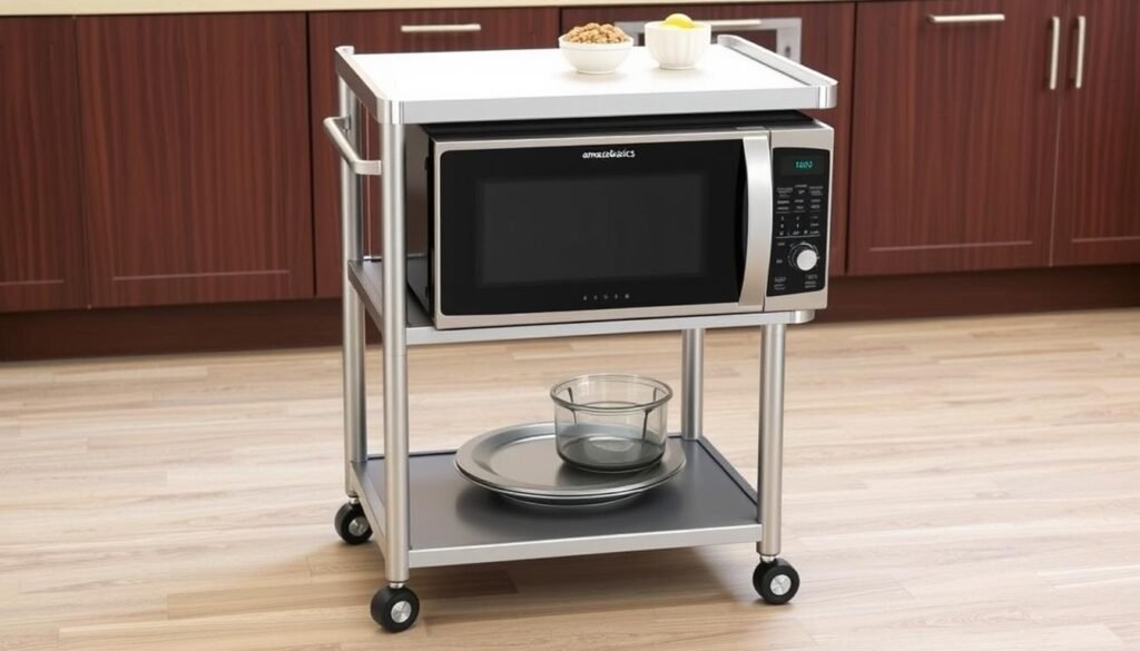 AmazonBasics Kitchen Rolling Microwave Cart AmazonBasics Kitchen Rolling Microwave Cart