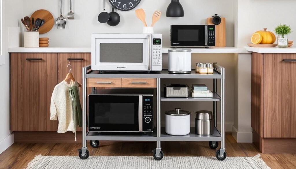 AmazonBasics Kitchen Rolling Microwave Cart AmazonBasics Kitchen Rolling Microwave Cart