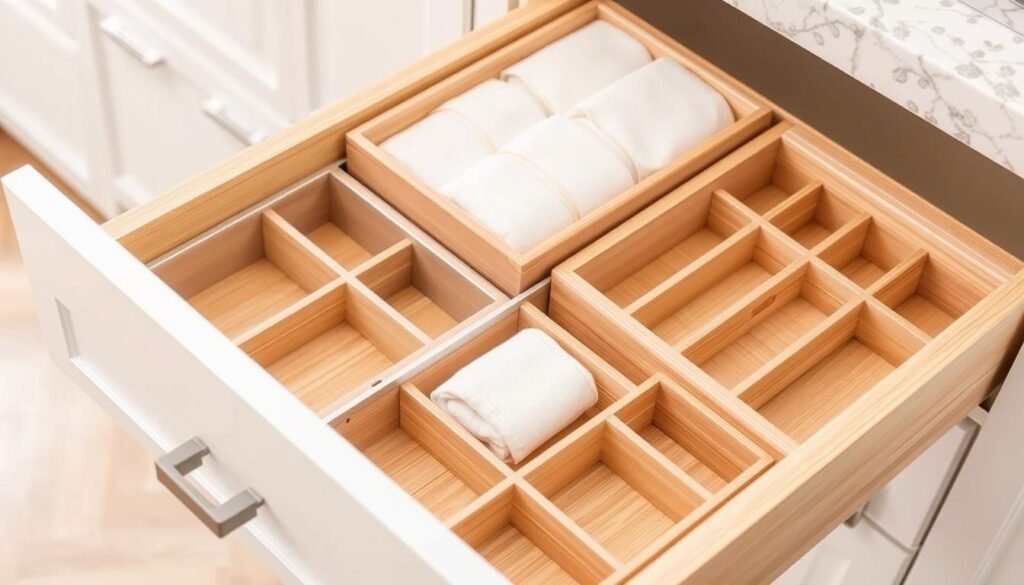 Bamboo expandable drawer organizers for kitchen Bamboo expandable drawer organizers for kitchen