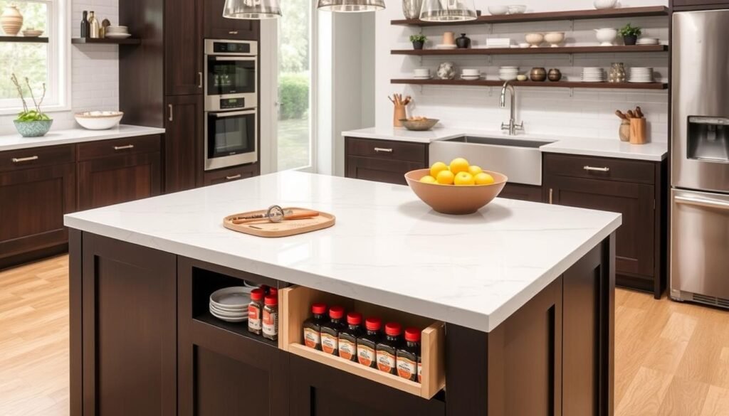 Hodedah Kitchen Island with Spice Rack Hodedah Kitchen Island with Spice Rack