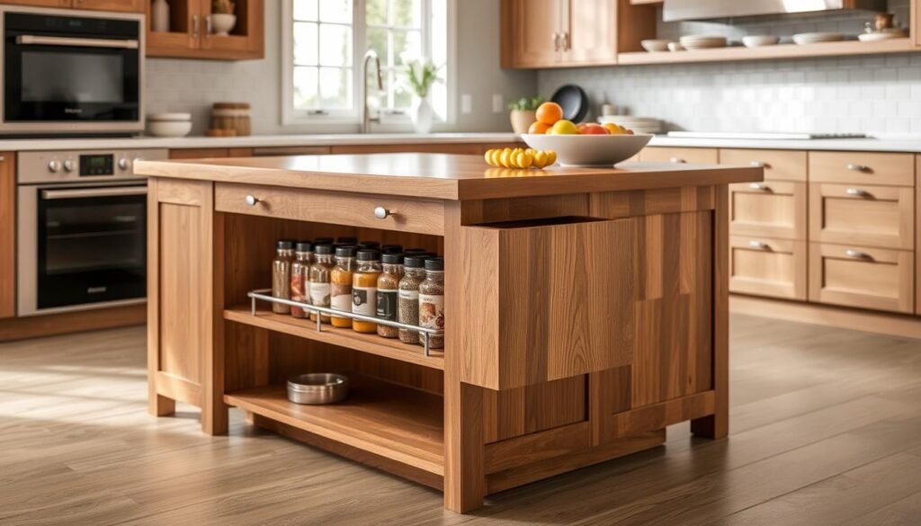 Hodedah Kitchen Island with Spice Rack Hodedah Kitchen Island with Spice Rack