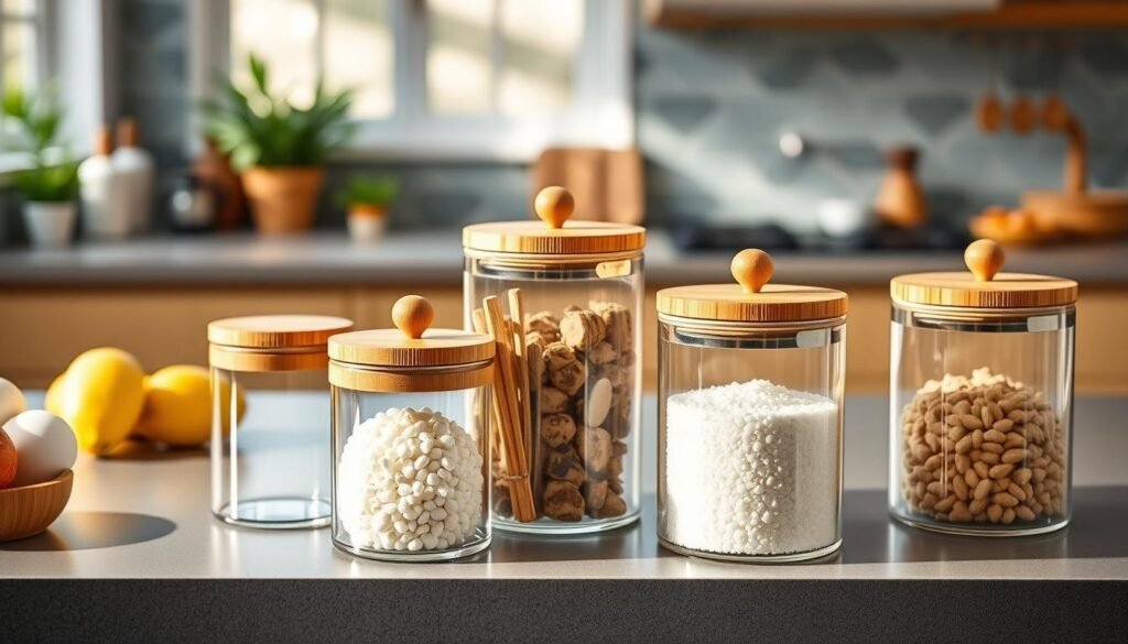 Lera Zedecor Glass Canisters with Bamboo Lids Lera Zedecor Glass Canisters with Bamboo Lids