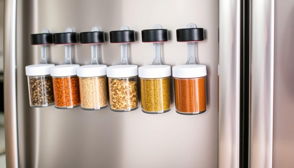 Magnetic spice jars for refrigerator Magnetic spice jars for refrigerator