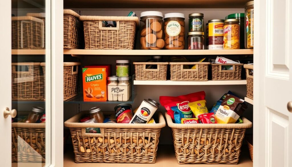 Overstock pantry storage baskets