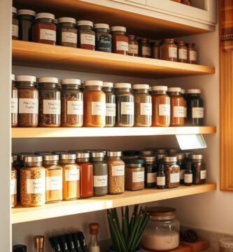 Where can I find stylish and functional spice racks for a home pantry?,
