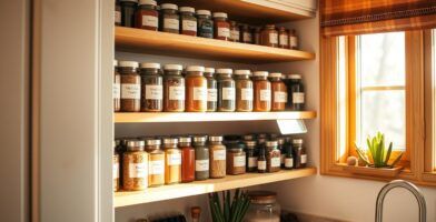 Where can I find stylish and functional spice racks for a home pantry?,