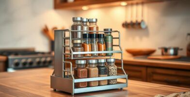 Where can I find stylish and functional spice racks for a home pantry?,