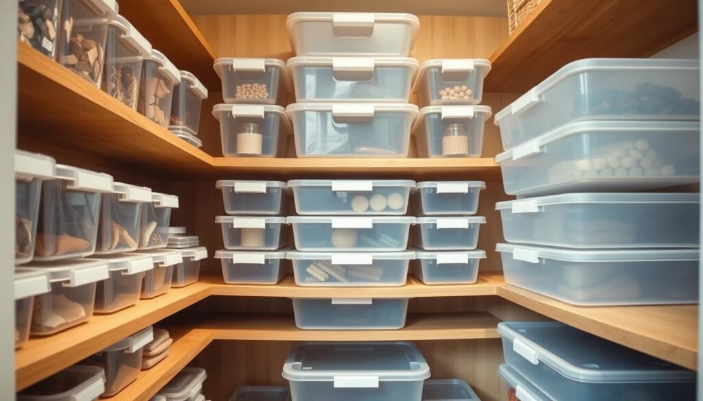 Where can I purchase stackable storage bins designed for pantry use? 1 Where can I purchase stackable storage bins designed for pantry use?,