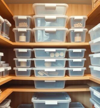 Where can I purchase stackable storage bins designed for pantry use?,