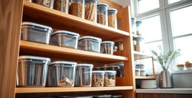 Which brands offer moisture-resistant pantry storage containers?,