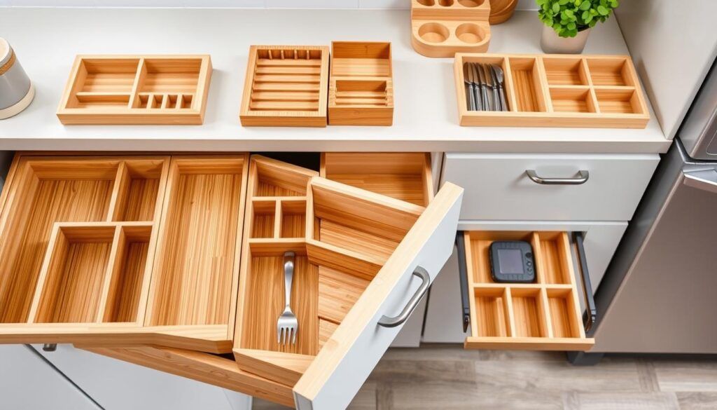 bamboo kitchen drawer organizers