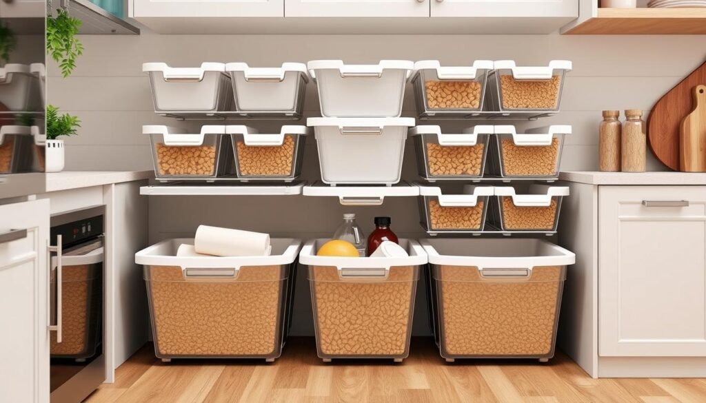 corner stackable pantry bins