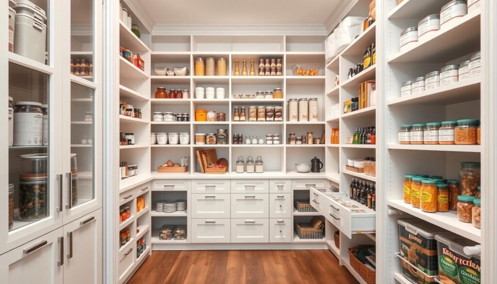 custom walk-in pantry organization