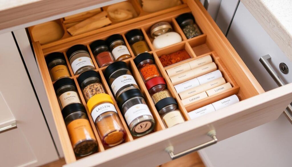 in-drawer spice organizer