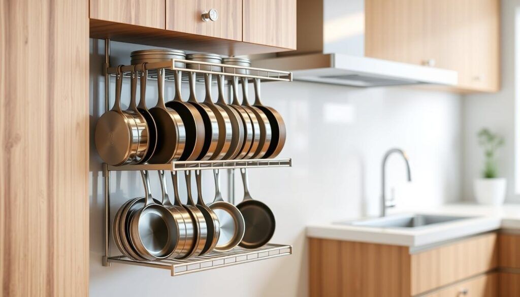 kitchen pan organizer rack