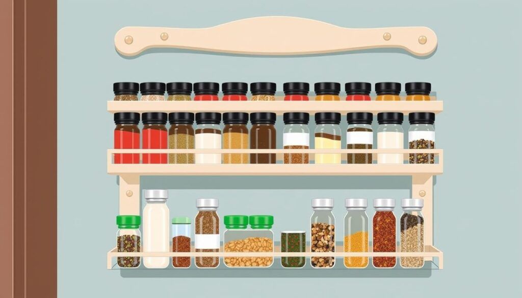 multi-tier wall mounted spice rack