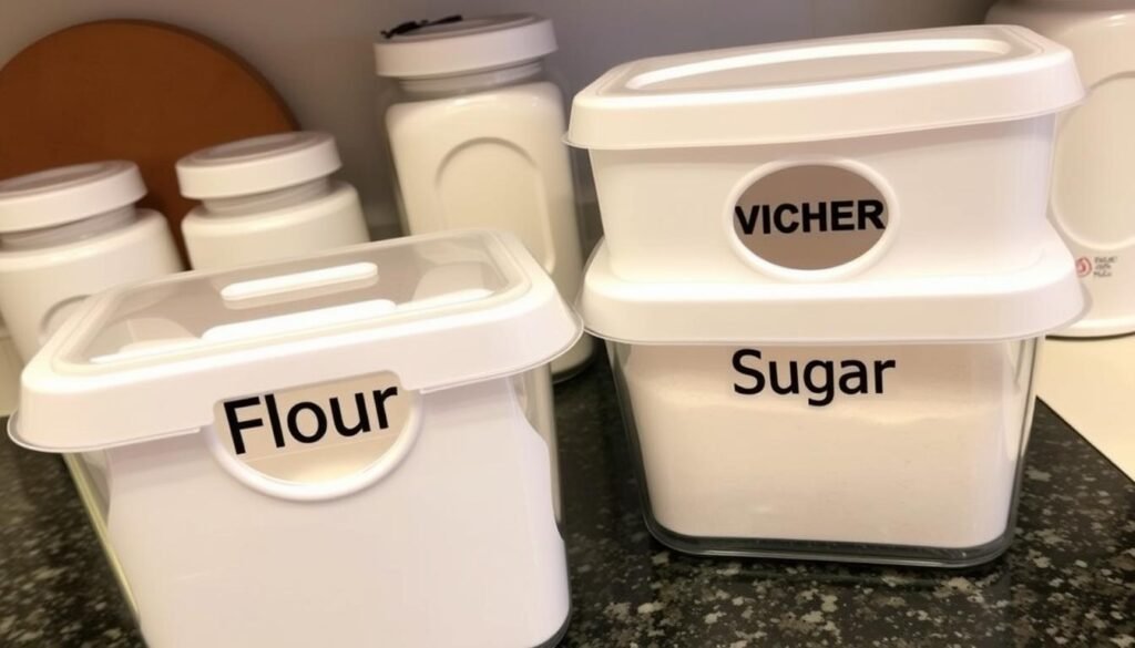 stackable flour and sugar containers