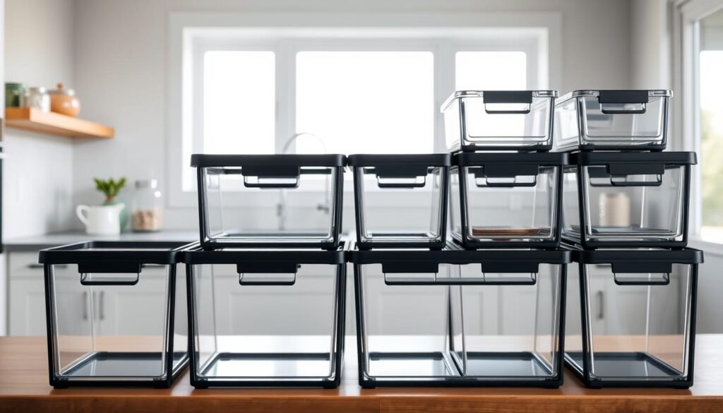 stackable pantry storage bins
