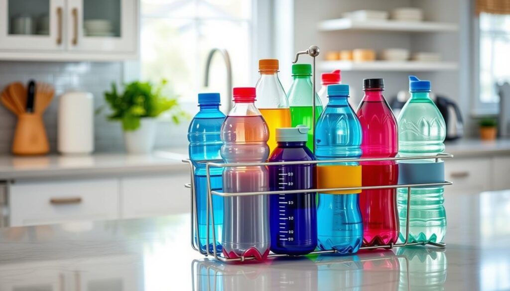 water bottle organizer for kitchen