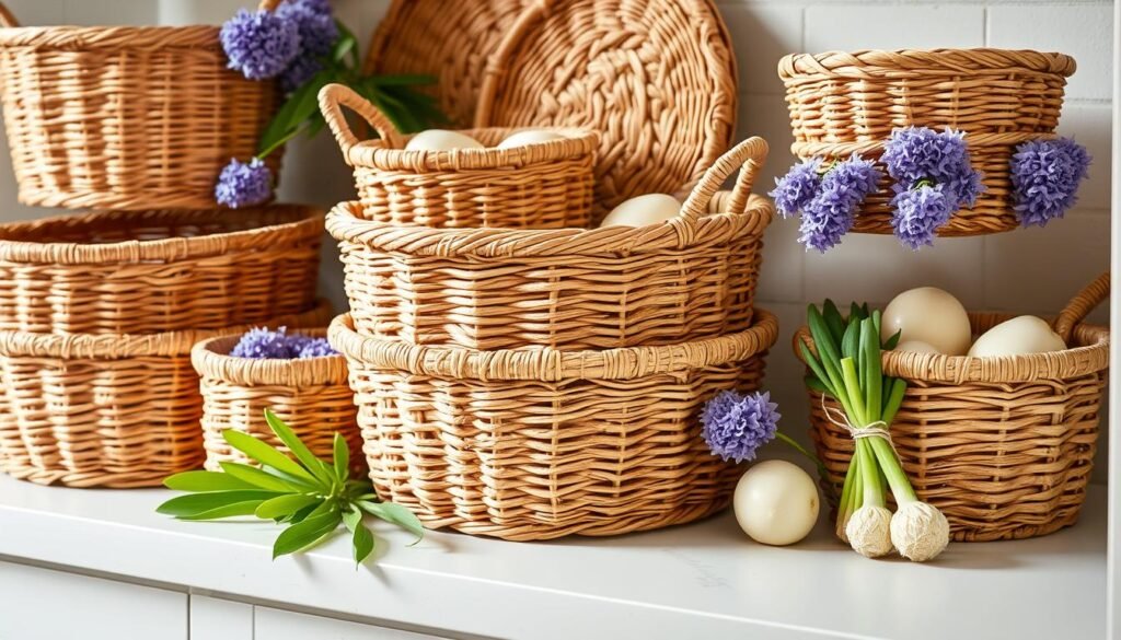 water hyacinth pantry storage baskets